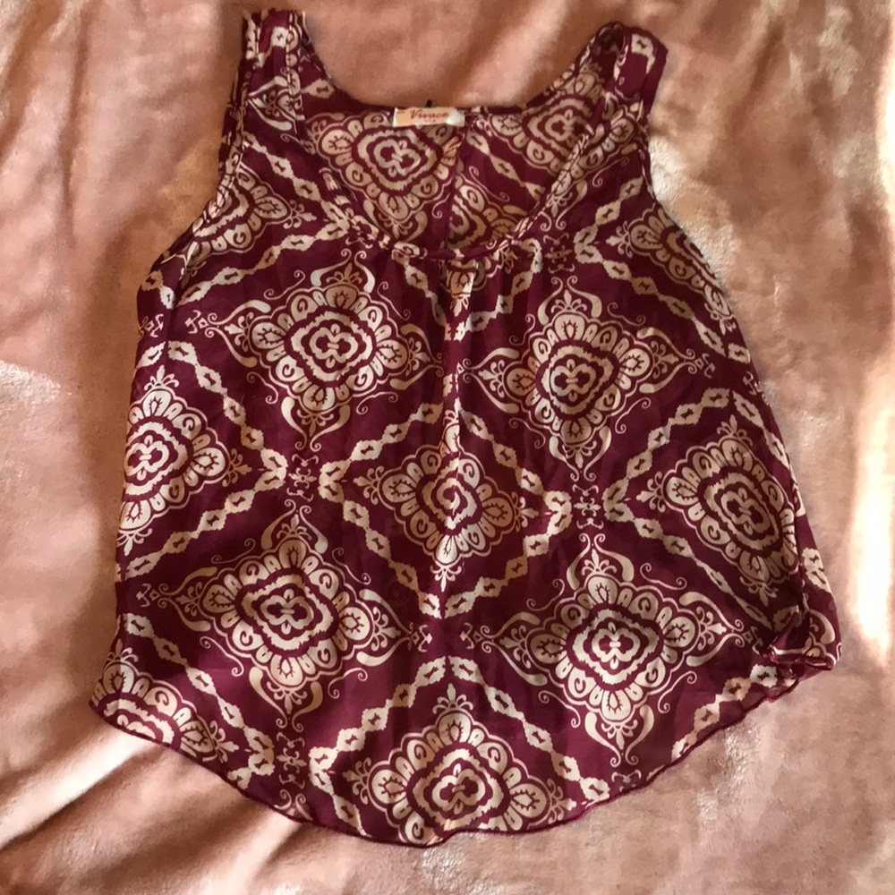 See through, open back dress maroon tank